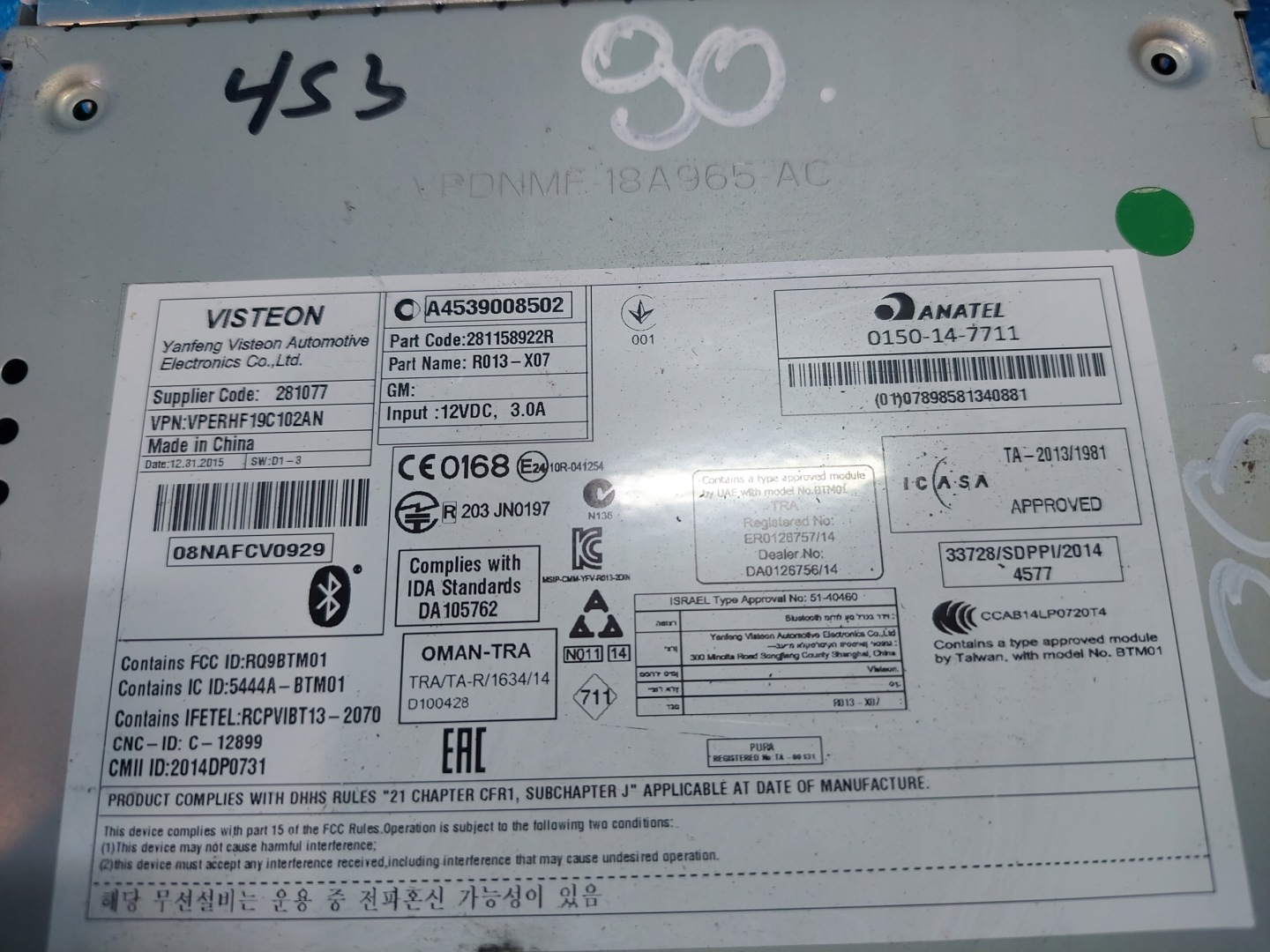 RADIO EKRAN SMART 453 A4539008502