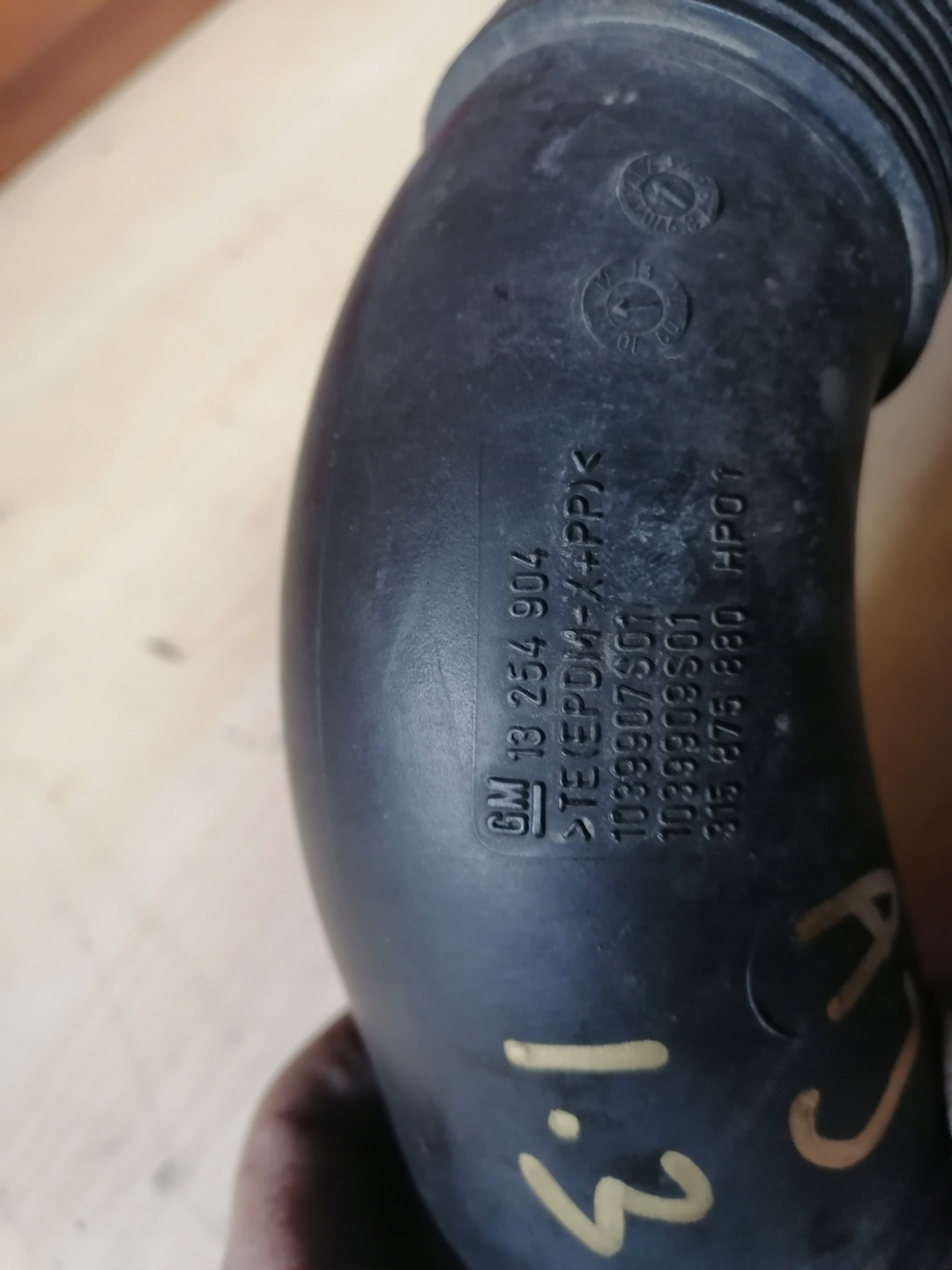 pipe air OPEL ASTRA J IV 4 13254904 1.3 CDTI