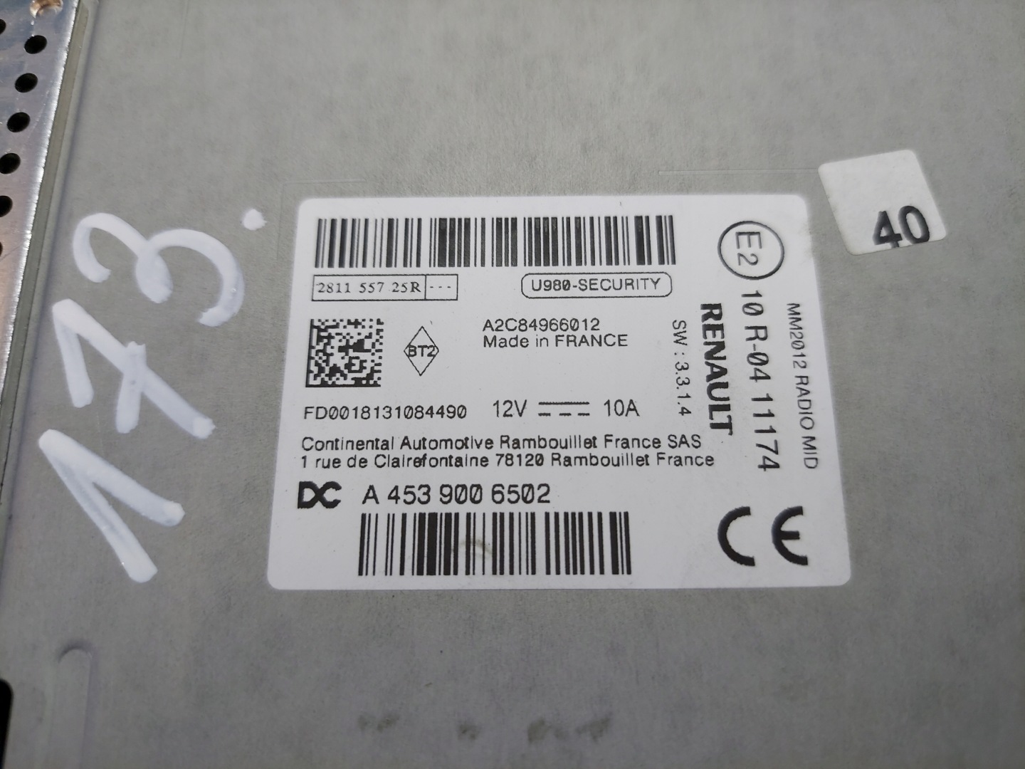 RADIO EKRAN SMART FORFOUR 453 A2C84966012