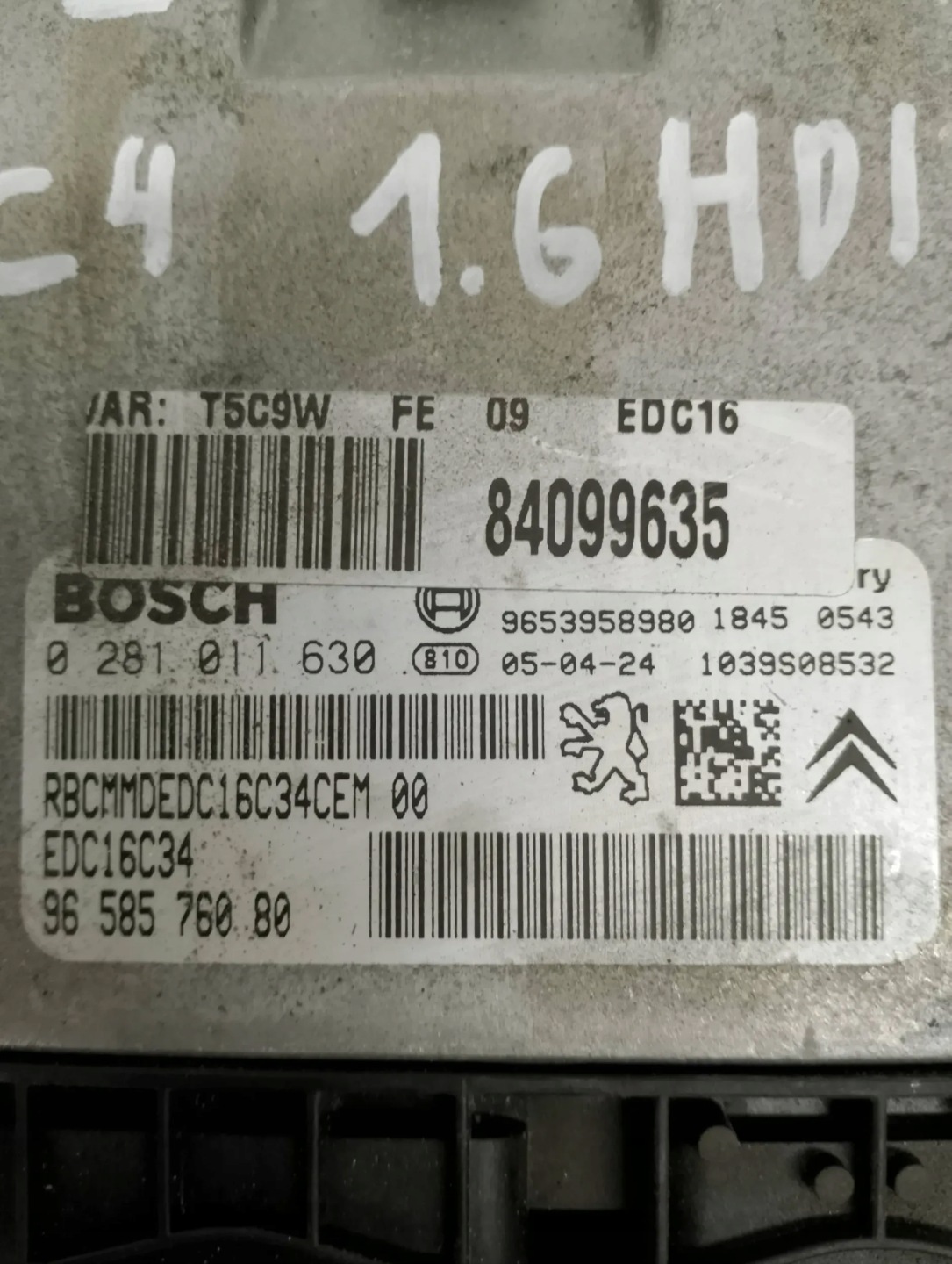 control unit computer of the engine CITROEN C2 1.4HDI 0281011630