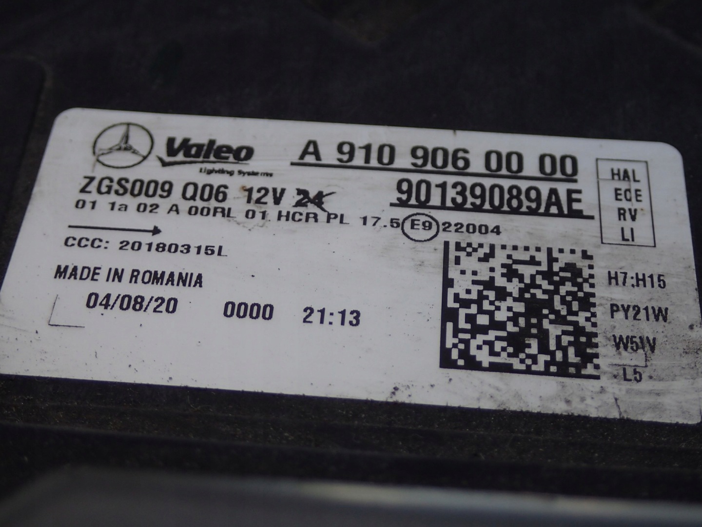light left REFLEKTOR MERCEDES SPRINTER 910 907