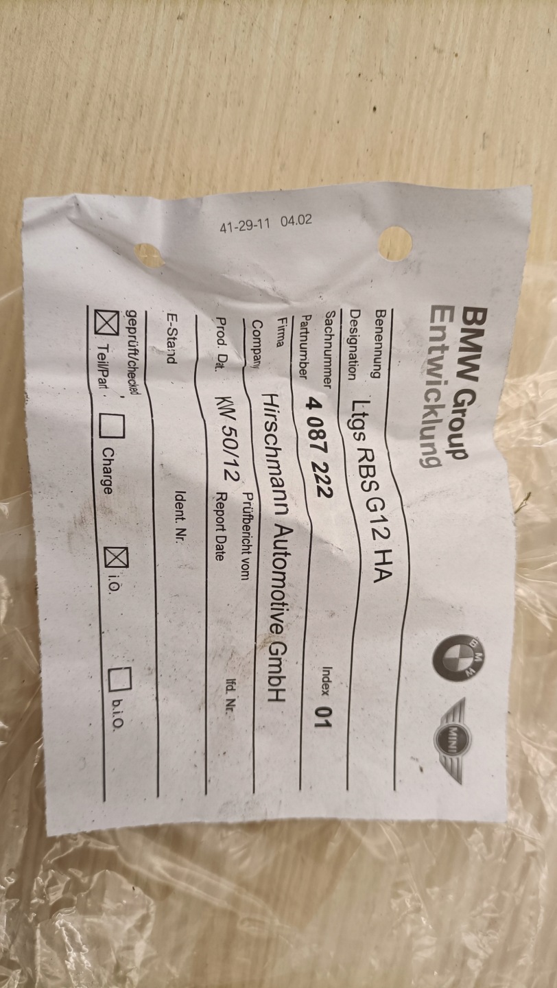 BMW 7 G12 sensor des stoßdämpfers schlauch kabelbaum 4087222 KA13/33