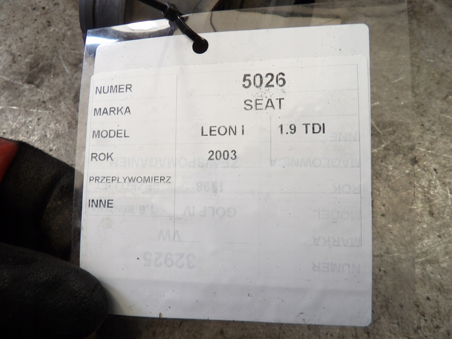 Seat Leon e Debimetro 1,9TDI 0281002531 038906461B
