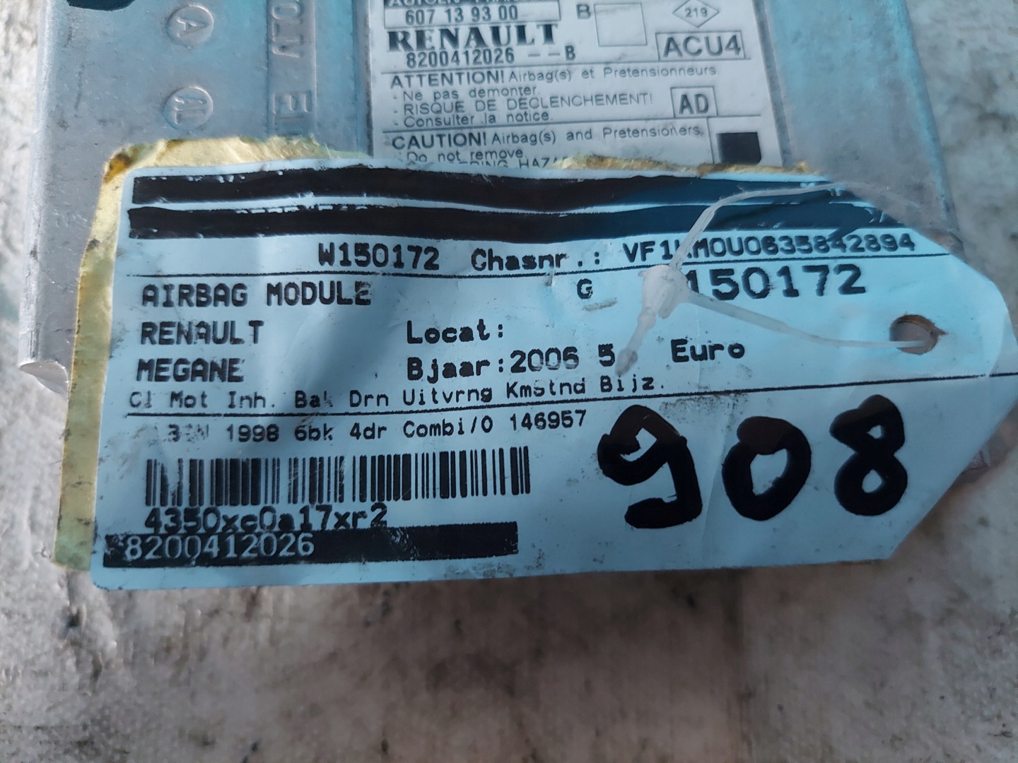 MEGANE II 8200412026B SENSOR légzsák