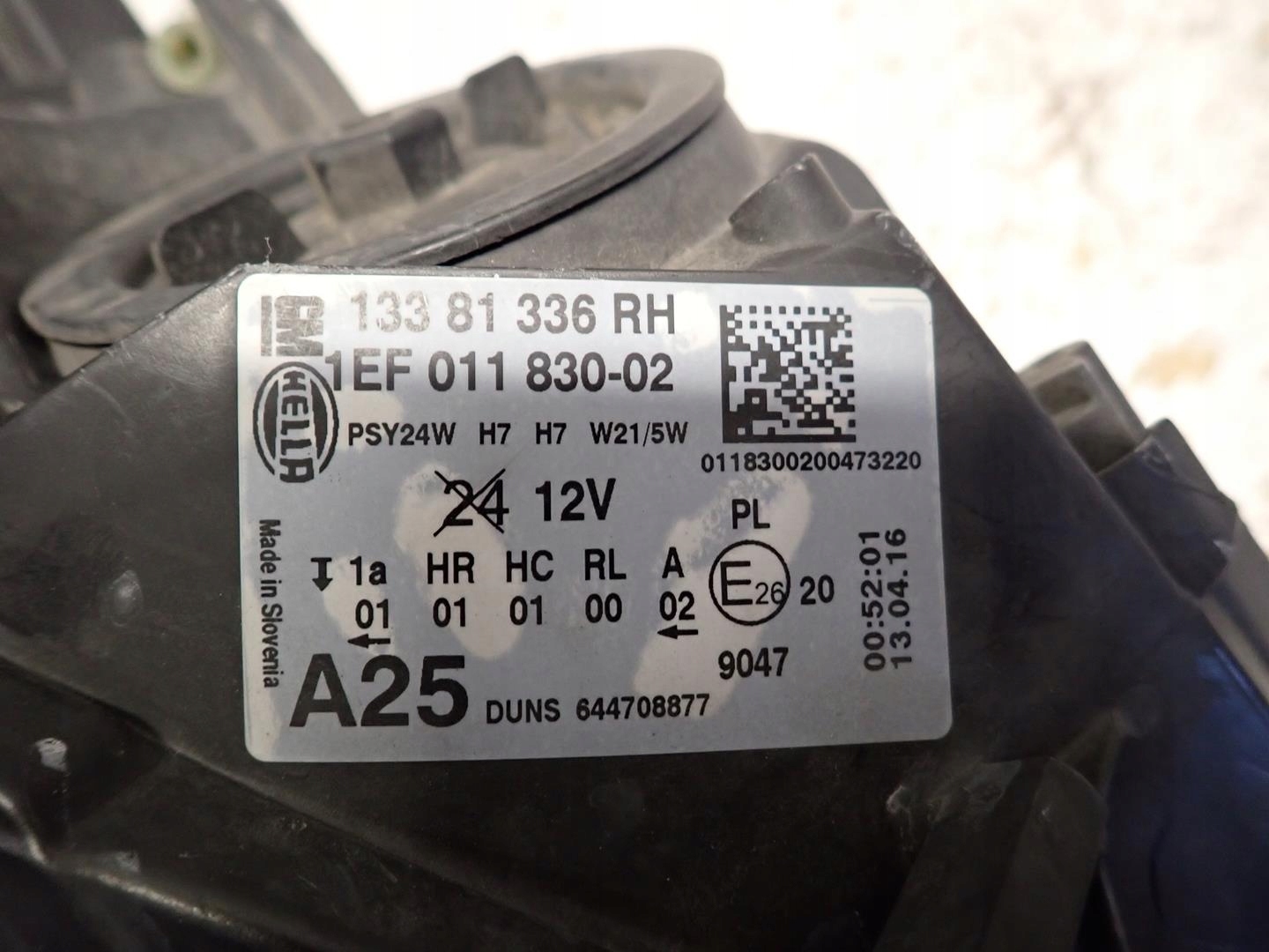 light front front right OPEL CORSA E 2014- XENON 13381336