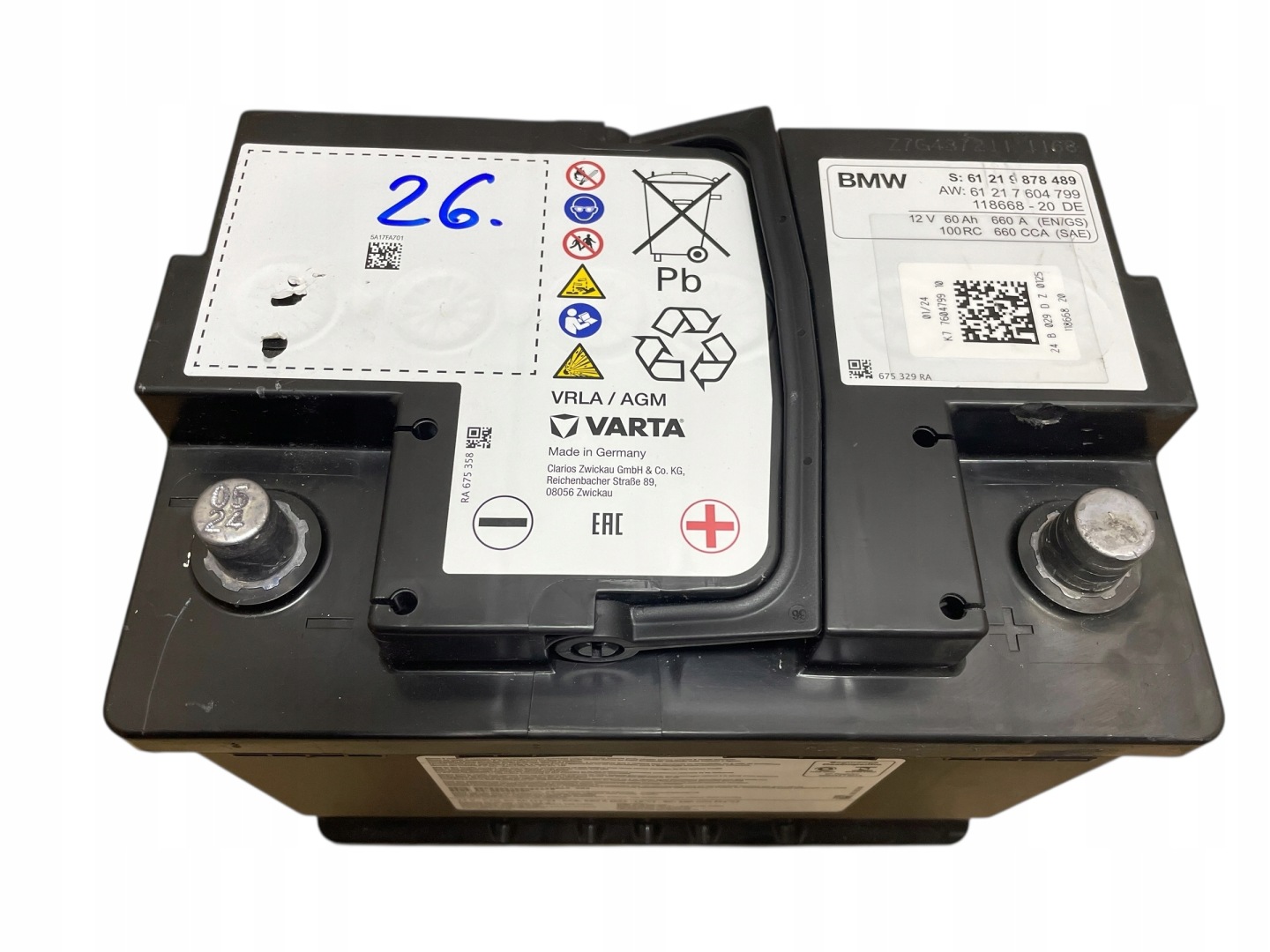 AKUMULATOR AGM START-STOP 12V 60AH 660AH BMW 2024R Original