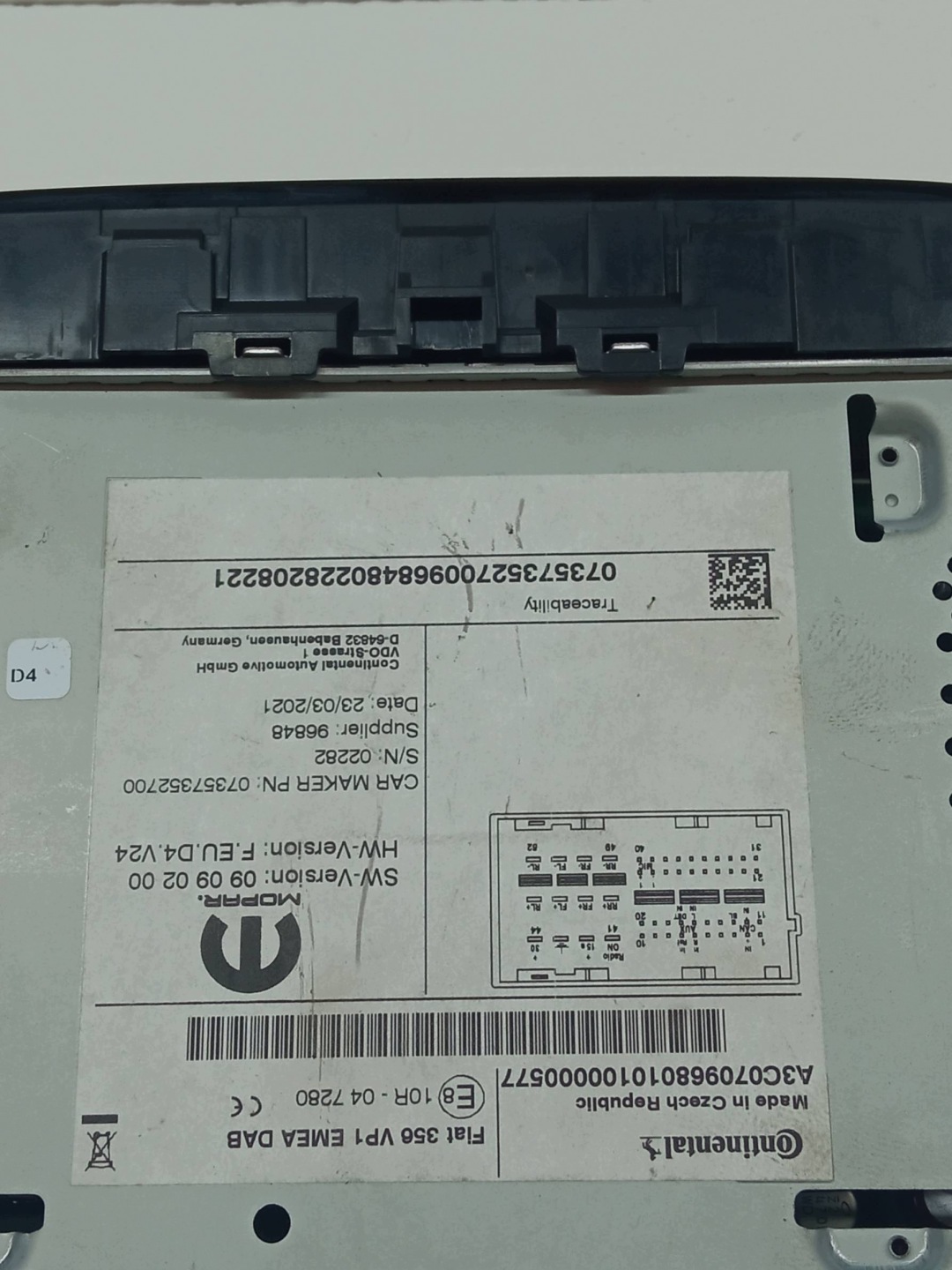 RADIO 07357352700 Fiat Tipo II (2016- )