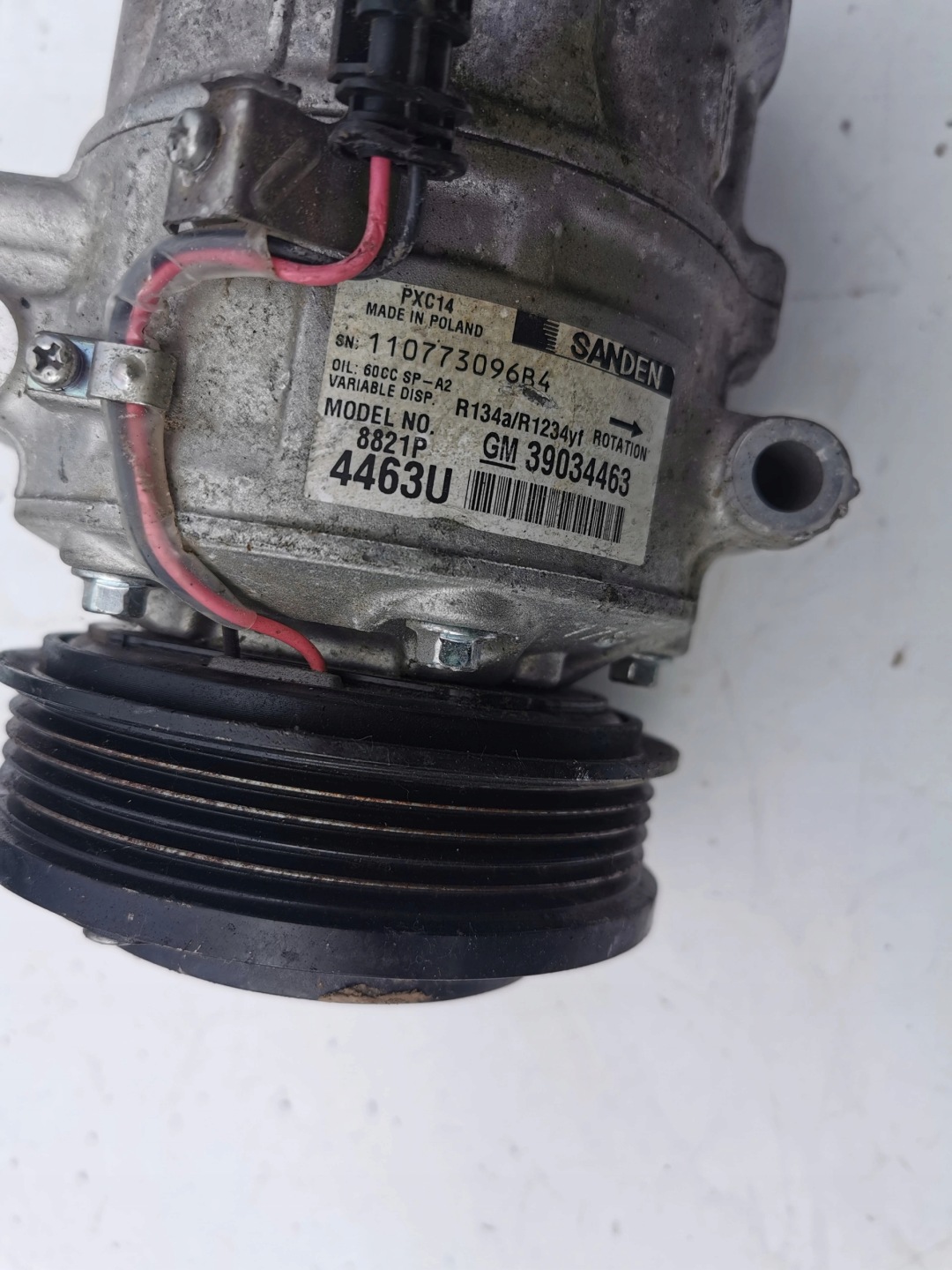 OPEL ASTRA K 1.4B TURBO 39034463 compressor; KLIMATY