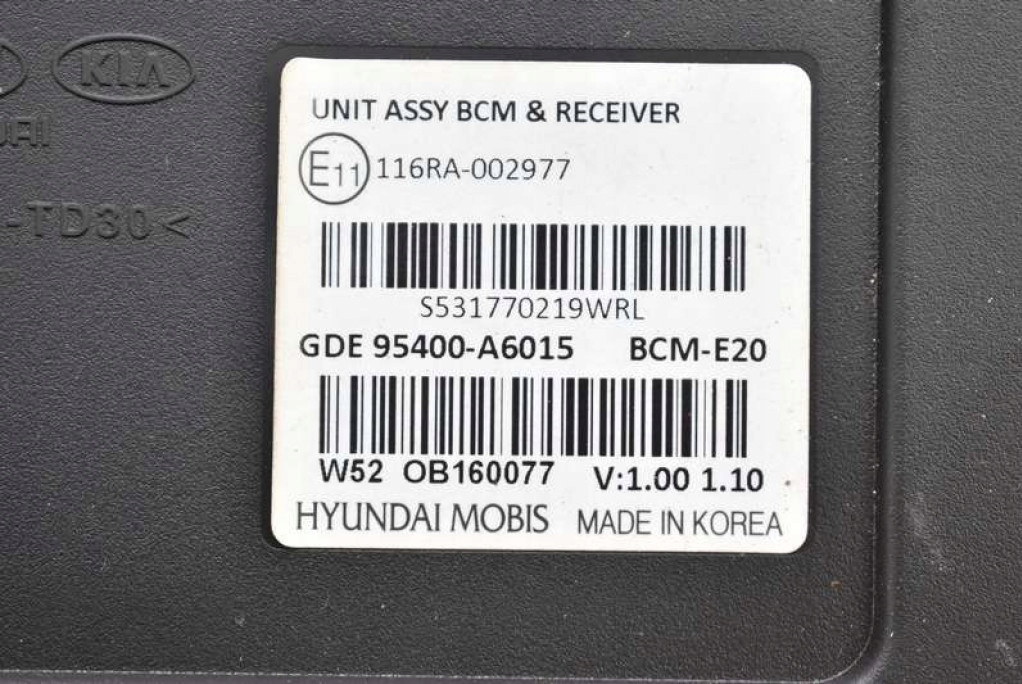 control unit module BCM 95400-A6015 HYUNDAI I30 2 II 1.6 CRDI 110 KM 15-17
