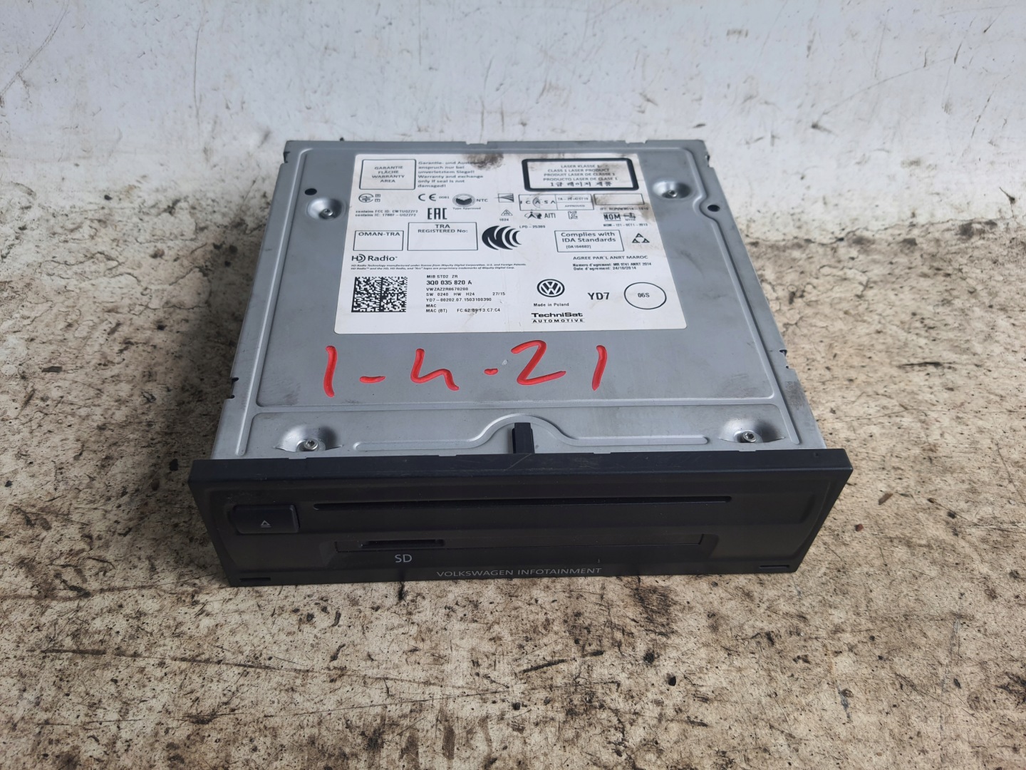 VW POLO 5 6C 14-17 player NAVI 3Q0035820A