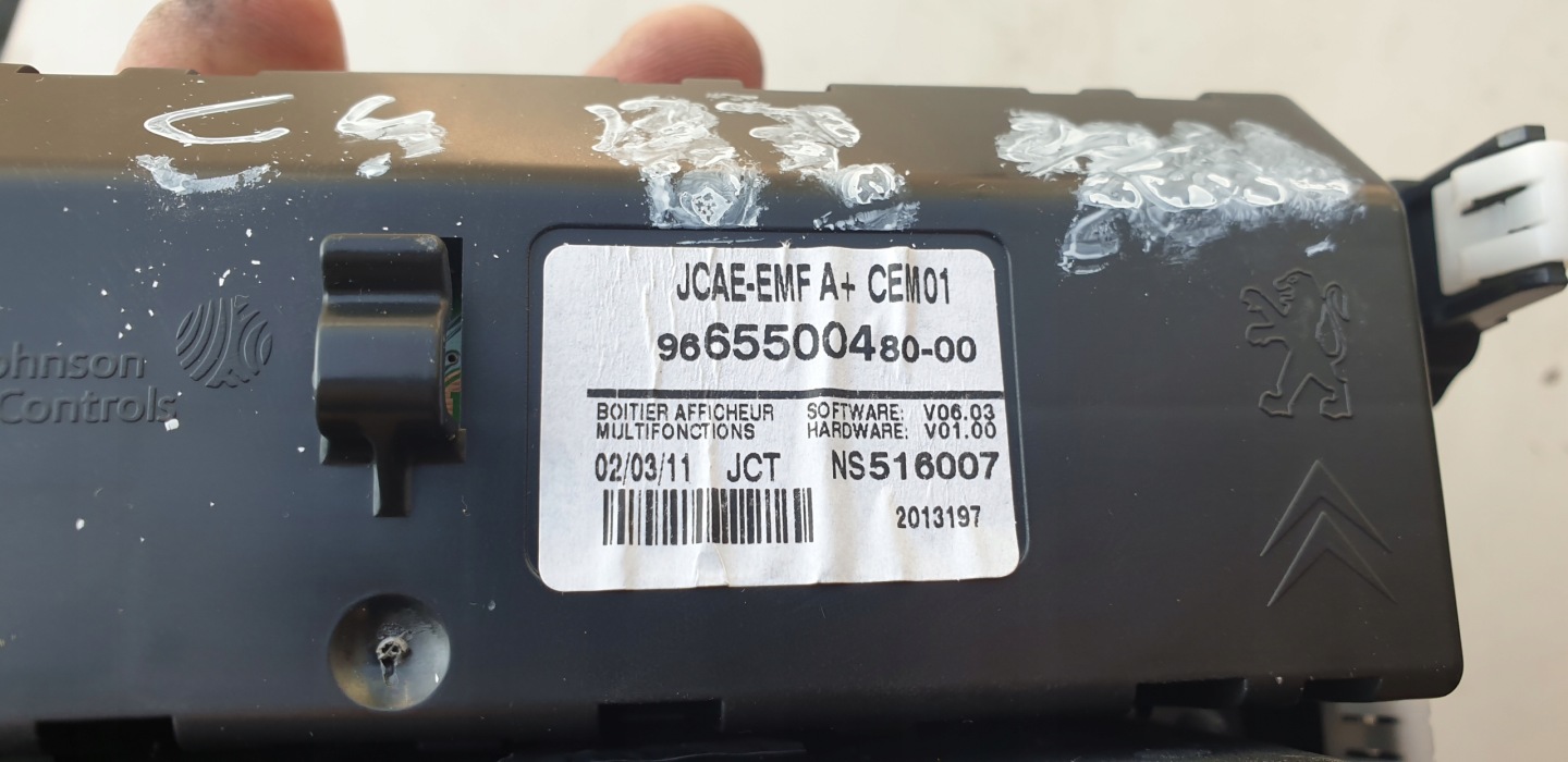dials clock CITROEN C4 B7 2010-15 9665500480
