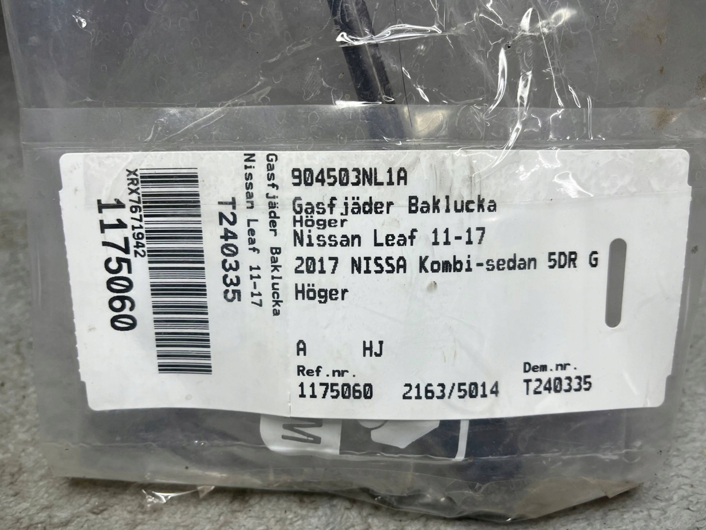 damper bonnet boot Nissan Leaf and 904503NL1A ORG