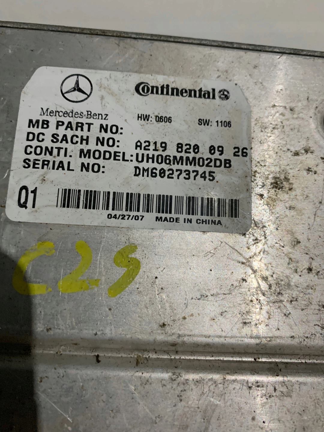 module control unit MERCEDES W164 211 W219 A2198200926
