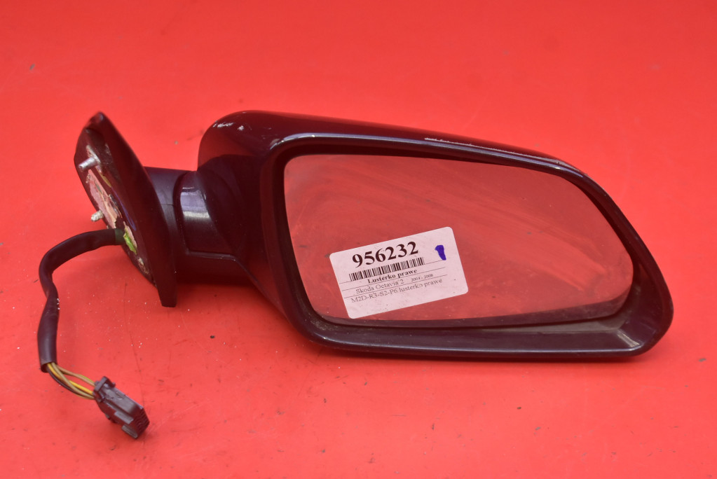 mirror right black, EU 024245 SKODA OCTAVIA 2 II 04-08 7 PIN