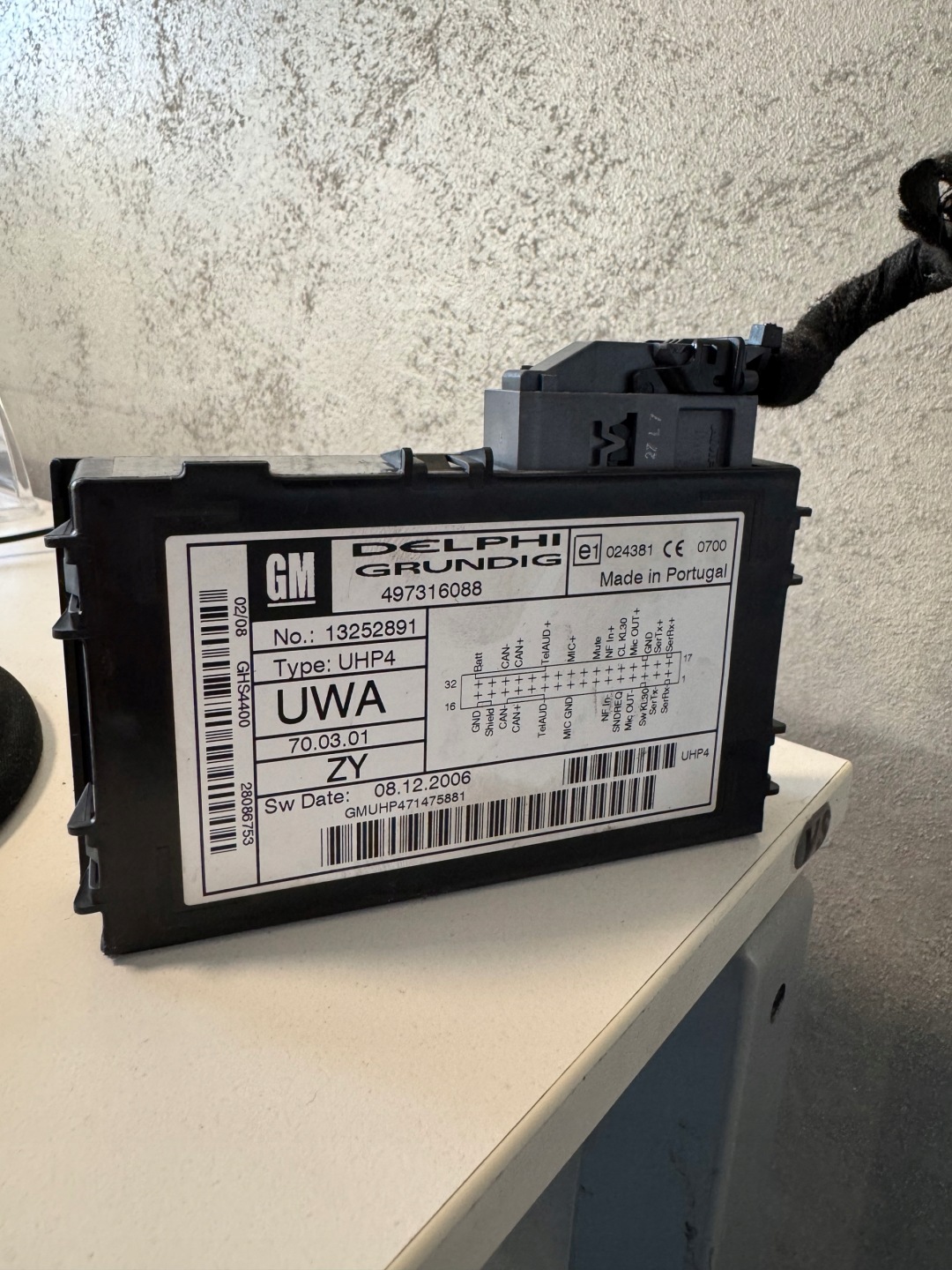 module control unit BLUETOOTH TELEFONU OPEL VECTRA C 1.9 CDTI 13252891