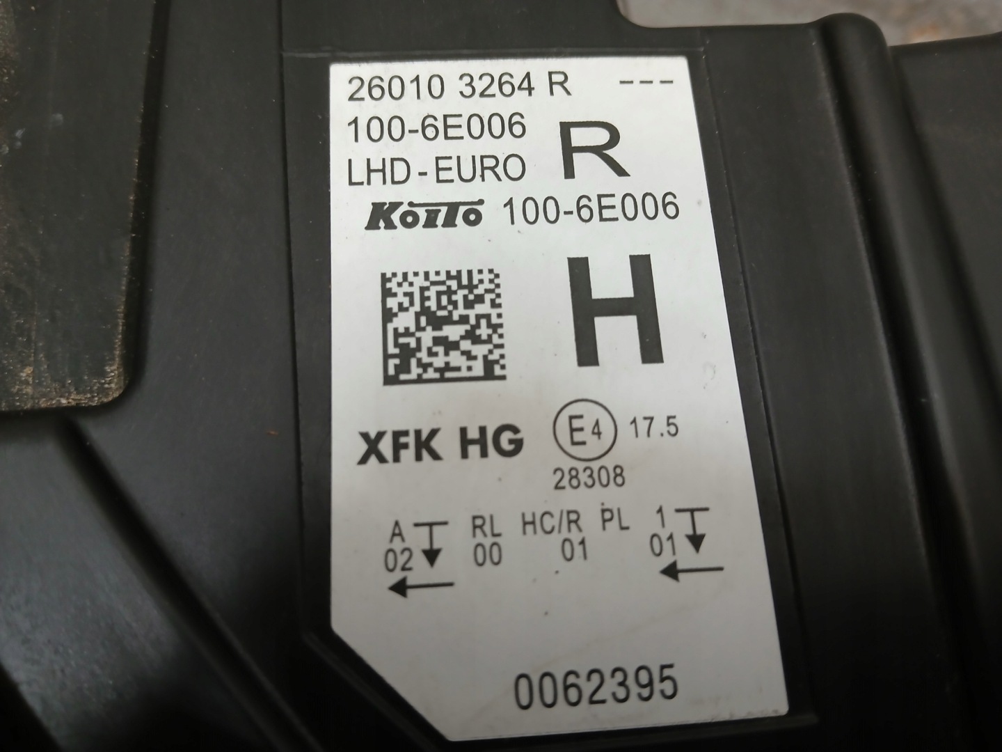 light front right RENAULT KANGOO 21- FULL LED 260103264R
