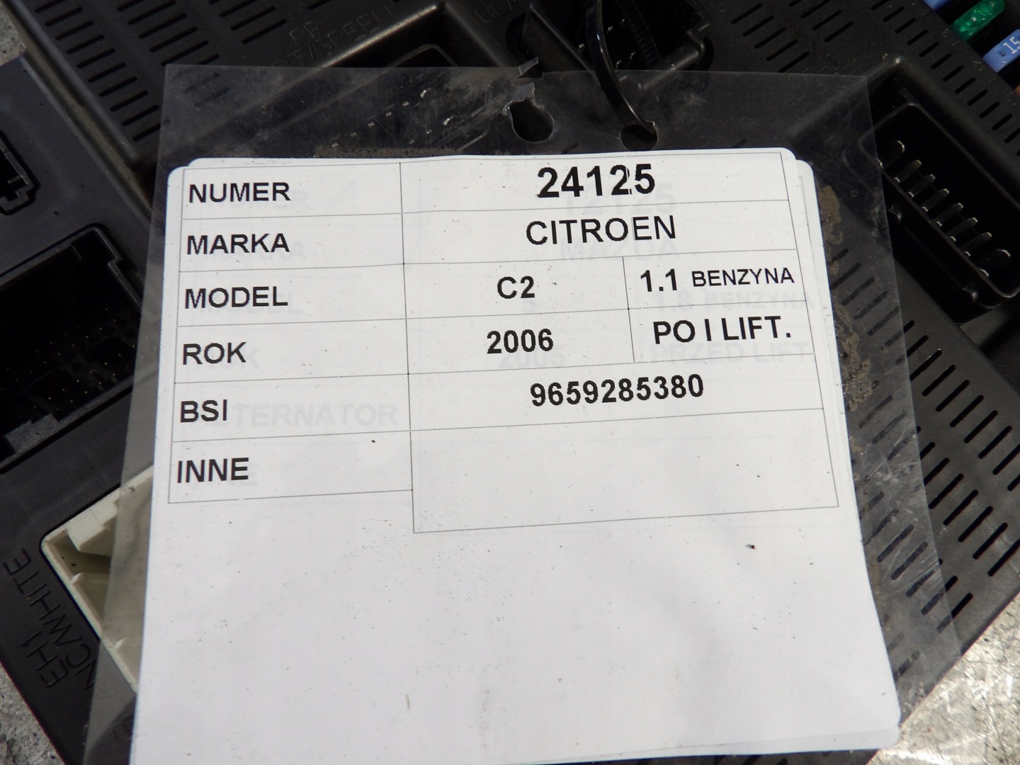 Citroen C2 Module fusibles BSI 9659285380
