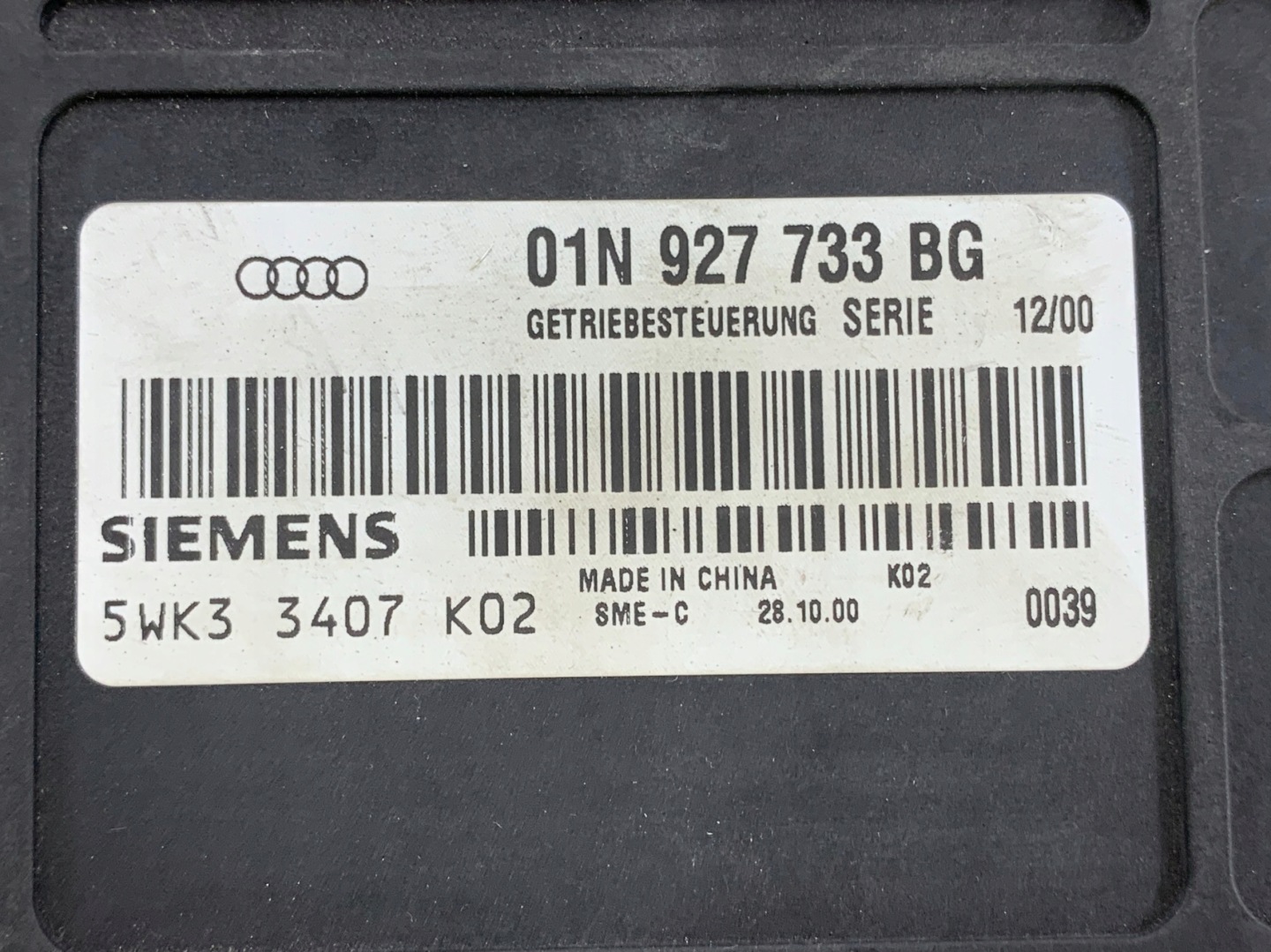 control unit gearboxes AUTOMAT VW 01N927733BG