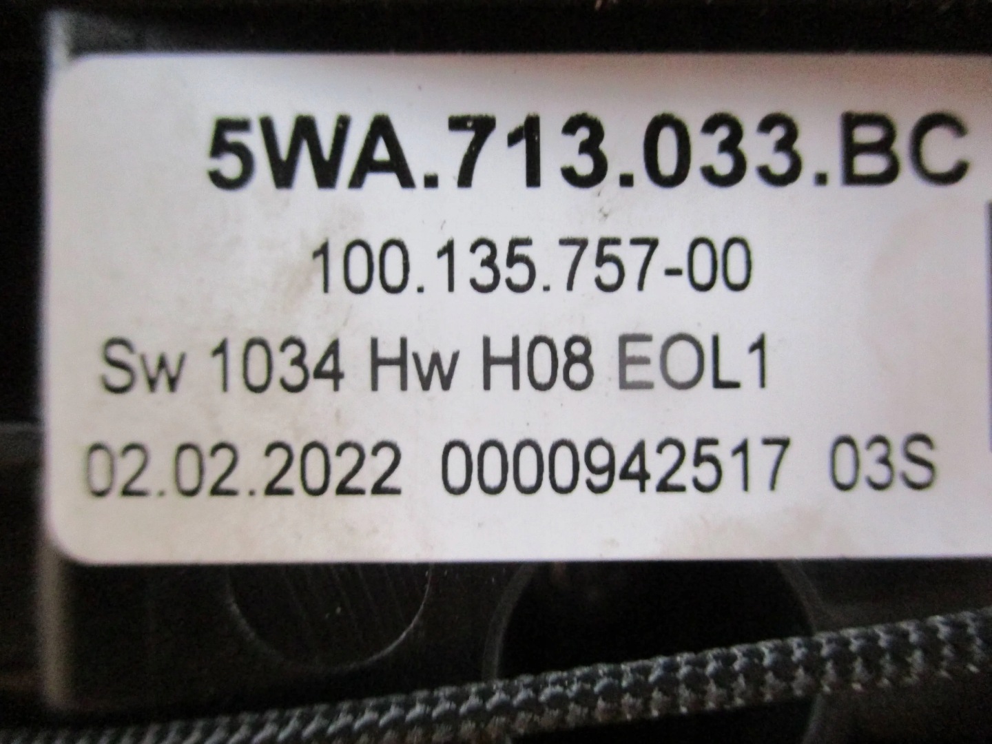 MÉCANISME LEVIER VITESSE GOLF 8 SKODA 5WA713033BC