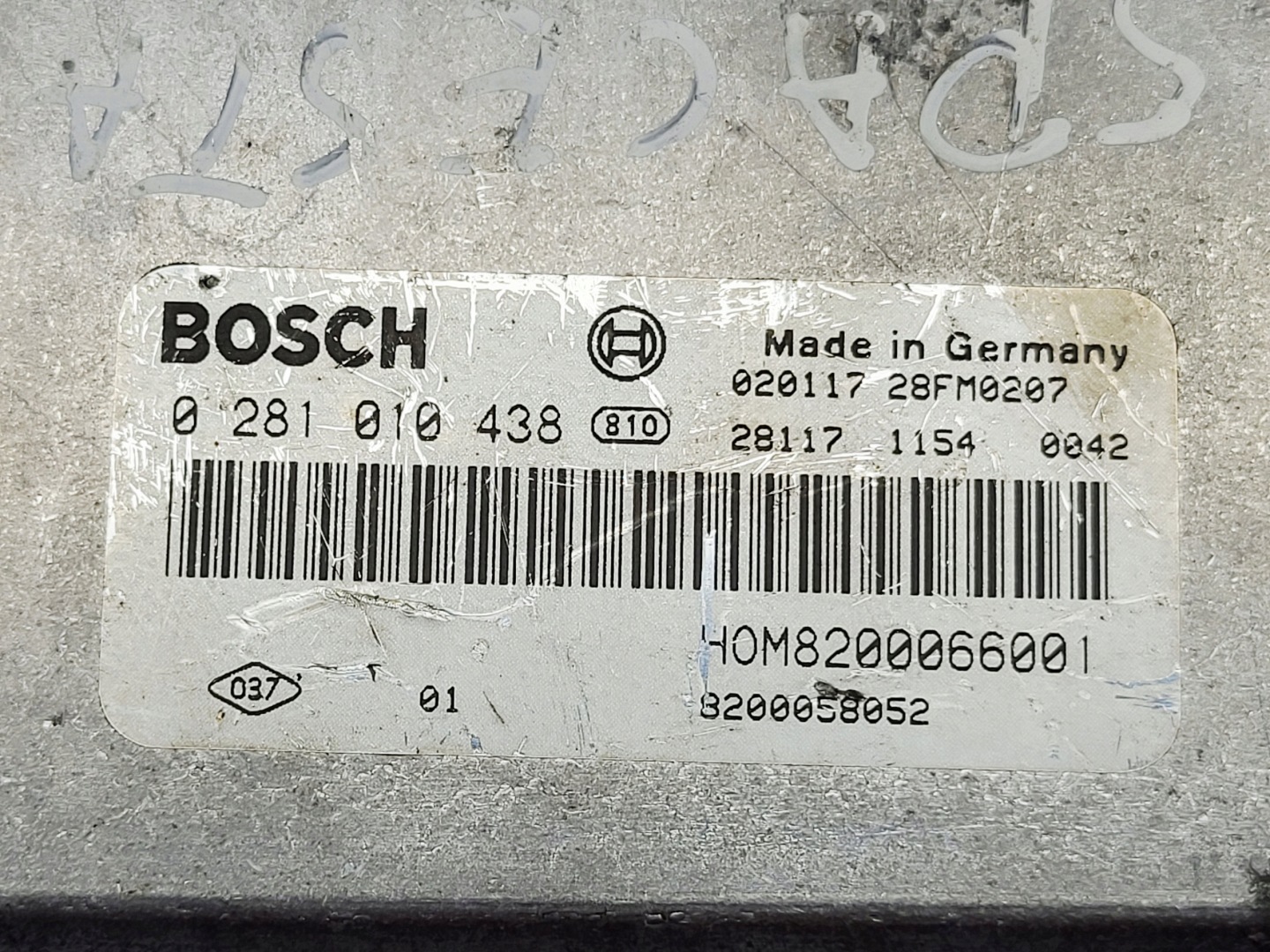 computer control unit of the engine Mitsubishi SPACE STAR 1.9 DCI 0281010438