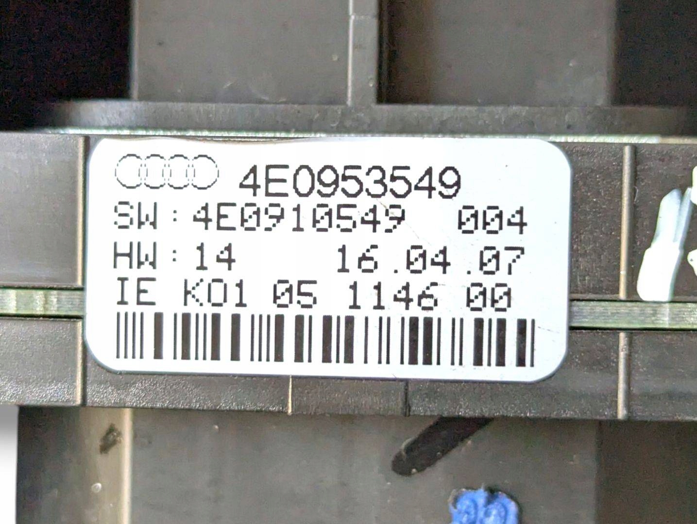 páčky pod volant a ovládání Audi A8 D3 facelift 2007 4E0953549