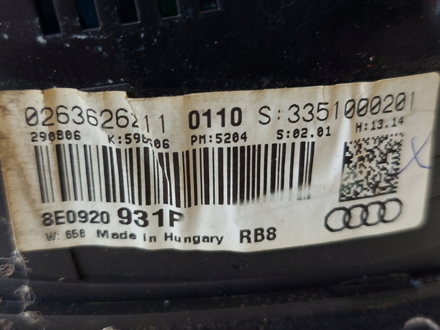 dials clock A4 B7 2.0 TDI 8E0920931P