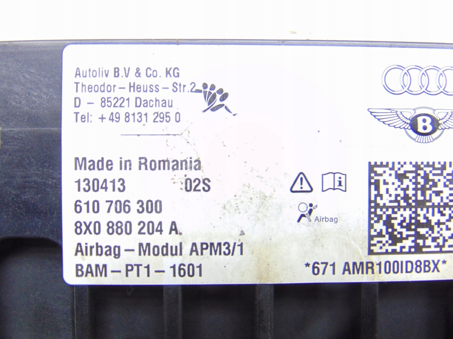 passenger airbag airbag right AUDI A1 8X 8X0880204A
