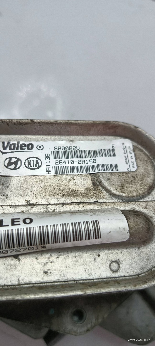 radiatore olio scatola porta filtro I30 e CEED e 1,6 CRDI 26410-2A150