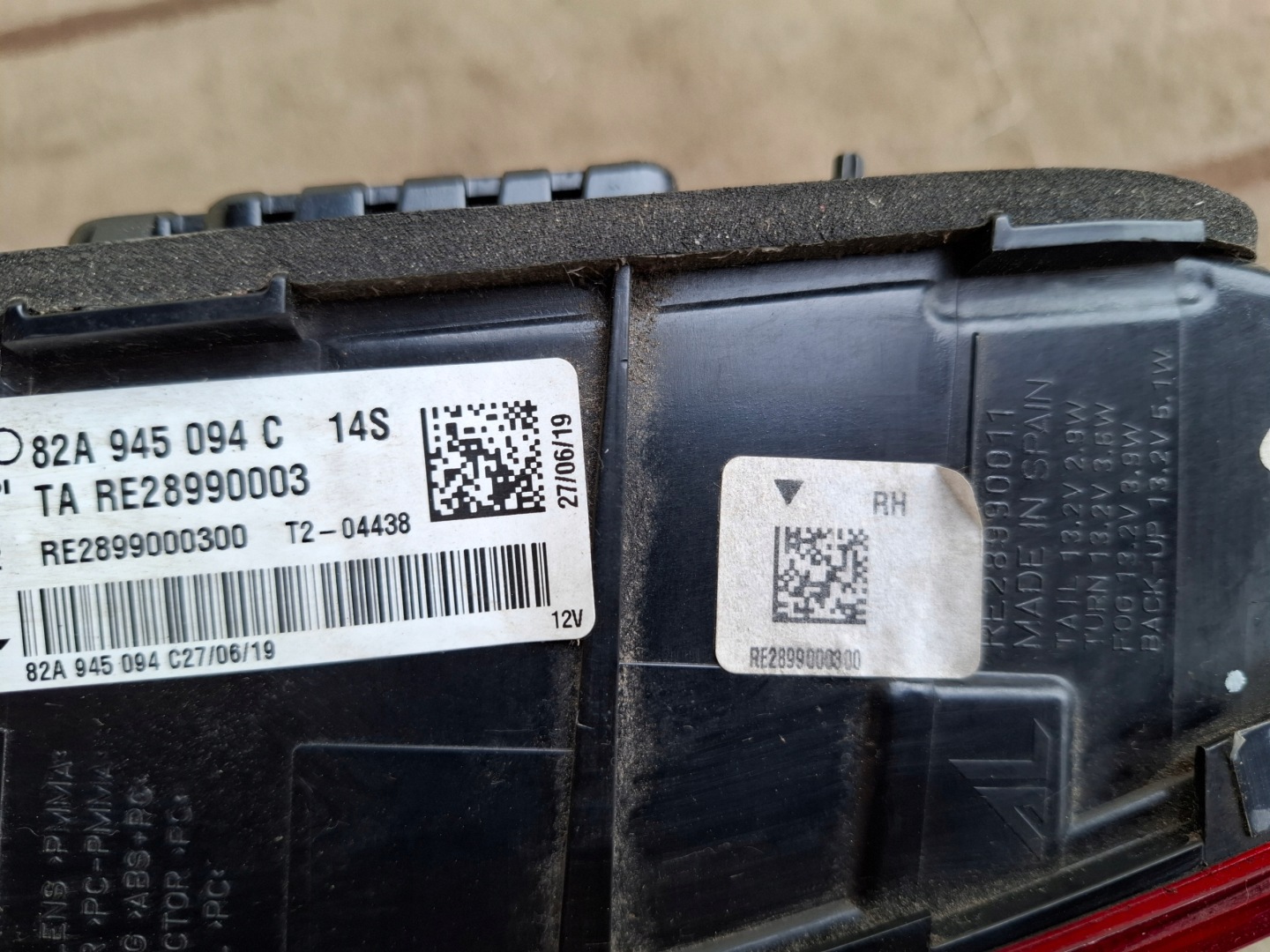 AUDI A1 II 82A light bonnet right rear LED 82A945094C