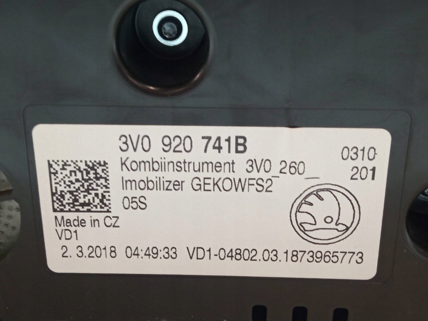 dials 3V0920741B 2.0 TDI Skoda Superb III (2015-)