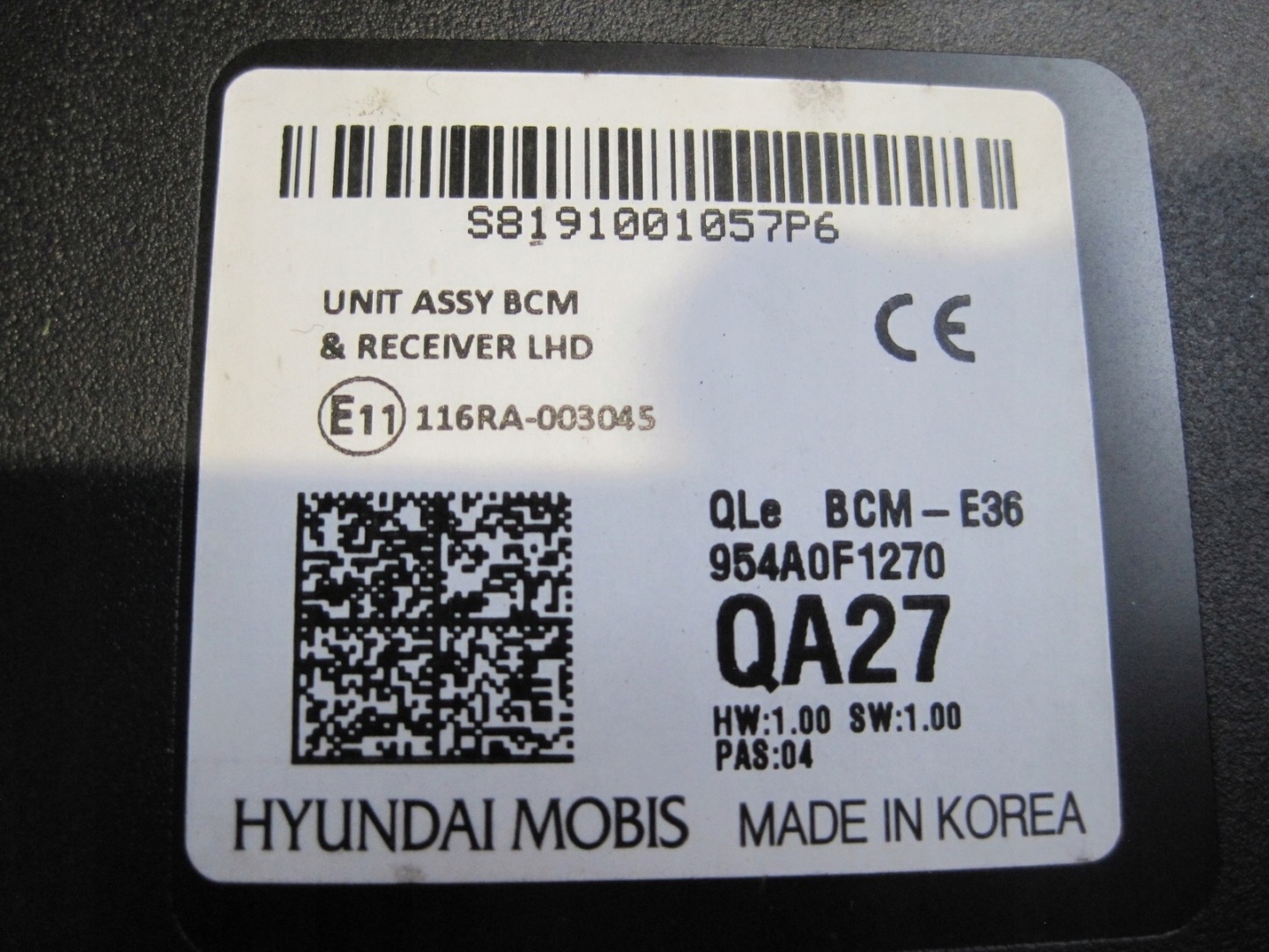 module control unit bordnetz BCM KIA SPORTAGE IV 954A0-F1270