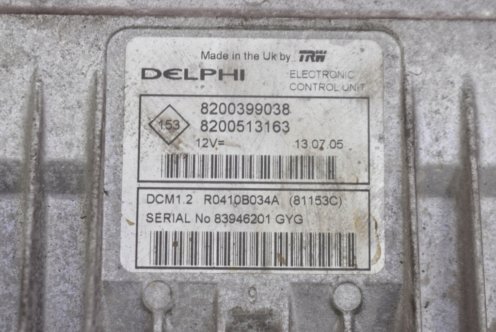control unit computer of the engine 8200399038 RENAULT CLIO 3 III 1.5 DCI 05-09