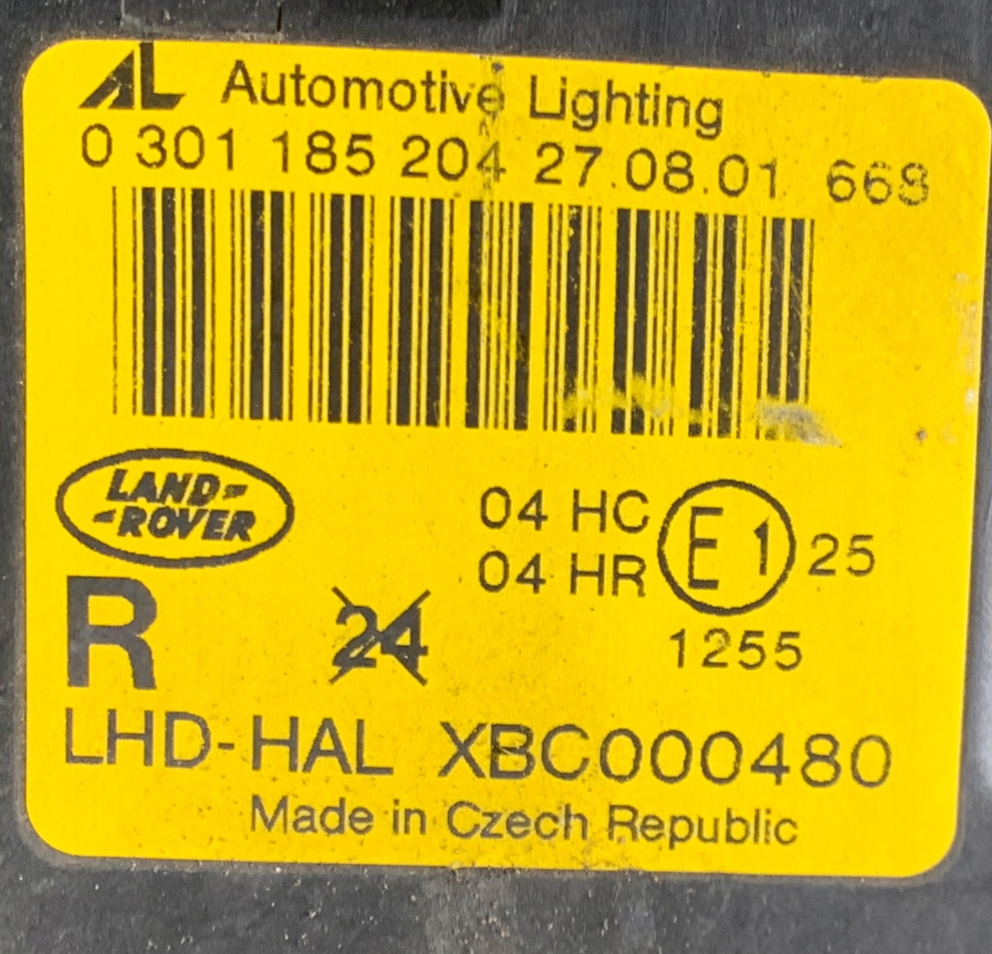 # light right front RANGE ROVER VOGUE L322
