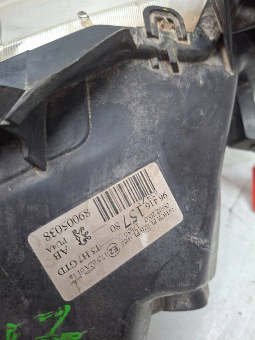 light front left 9641615780 PEUGEOT 307 2001