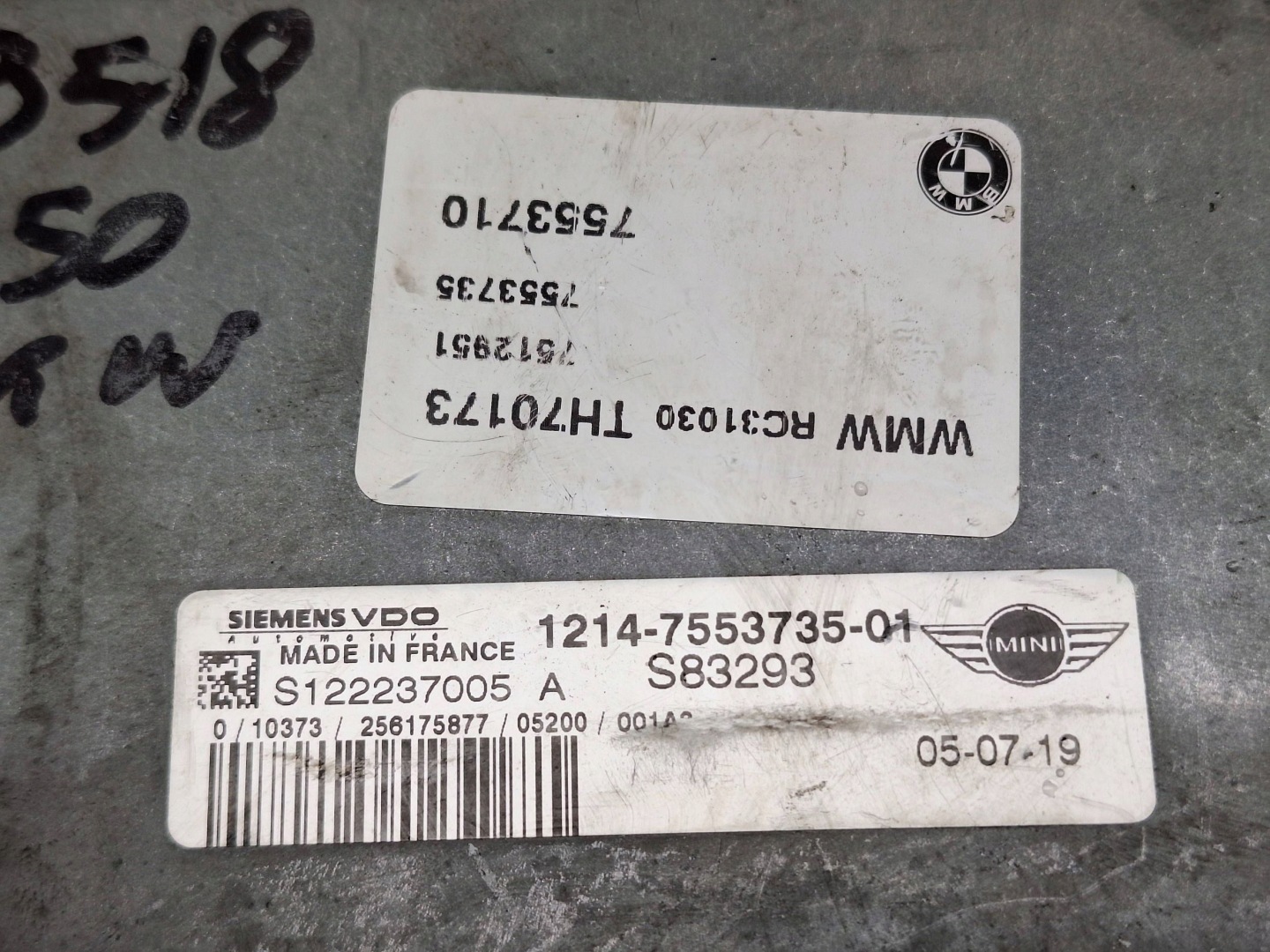 computer control unit of the engine 7553735 MINI R50 R52 R53 1.6 16V