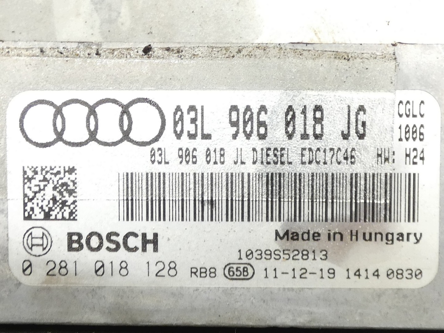 control unit computer of the engine AUDI A4 B8 A5 8T LIFT 2.0 TDI CGL 03L906018JG