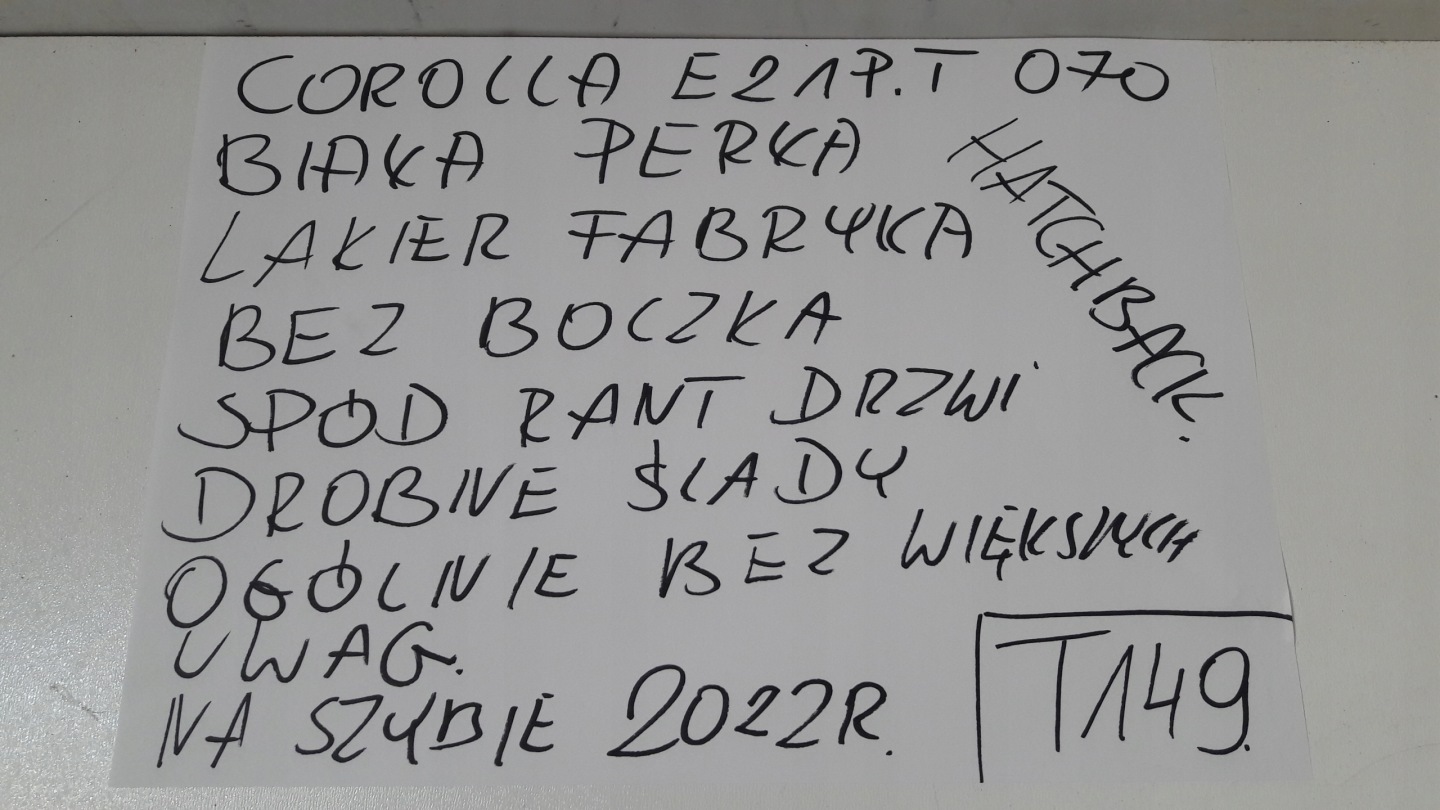 door TOYOTA COROLLA E21 rear. right HATCHBACK 070 (T149)