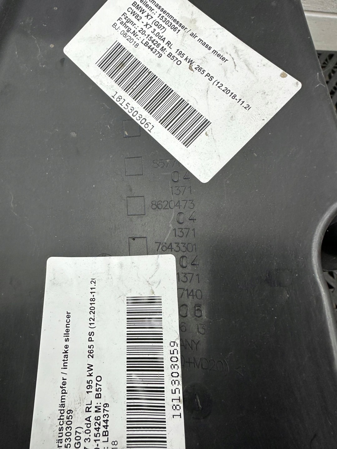 Gehäuse filter luft BMW X5 G05 7643301