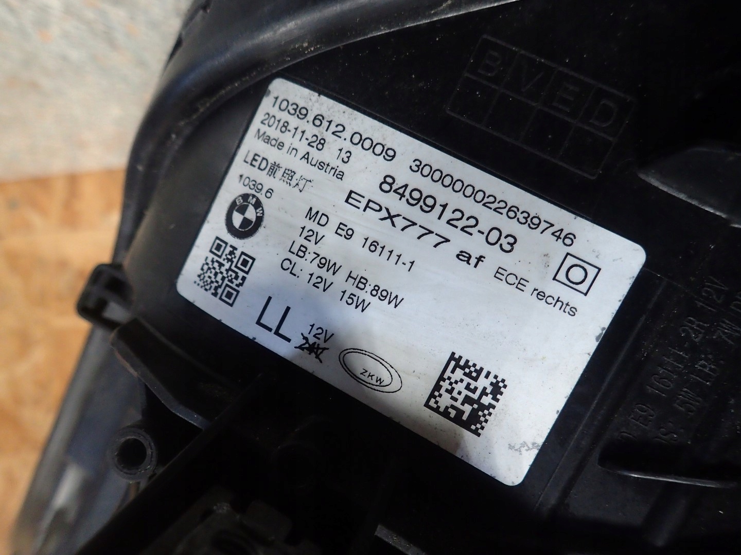 light right right FULL LED BMW 5 V G30 G31 8499122