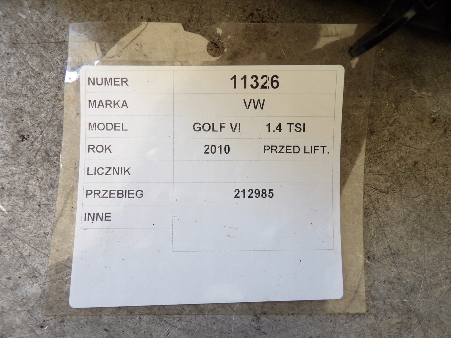 VW Golf VI 1,4 TSI liczniki dials