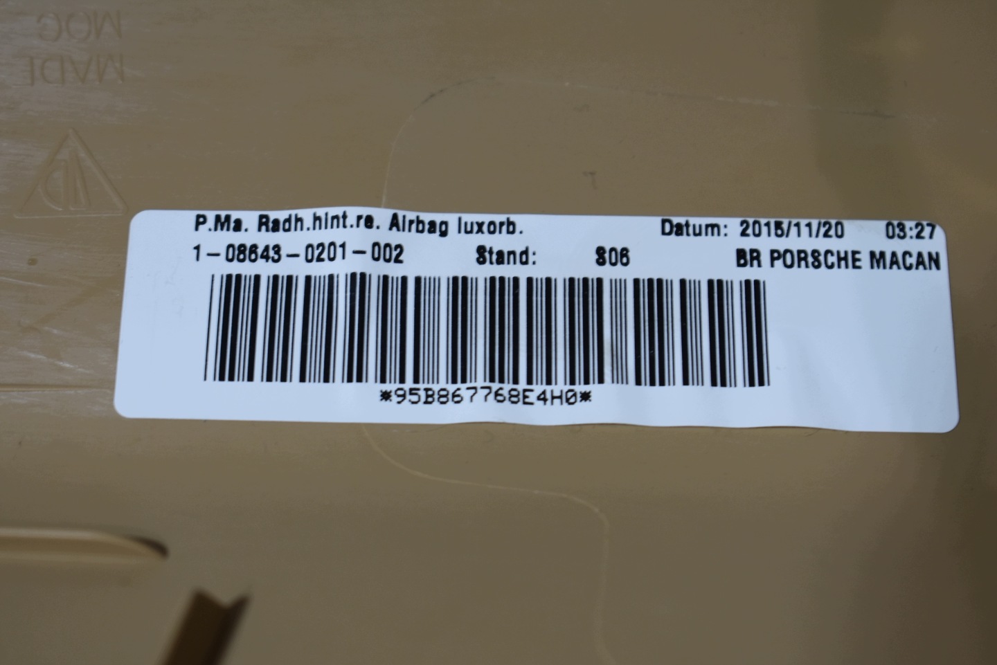 IDEALNA cover cap threshold SLUPKA rear part rear right PORSCHE MACAN 1