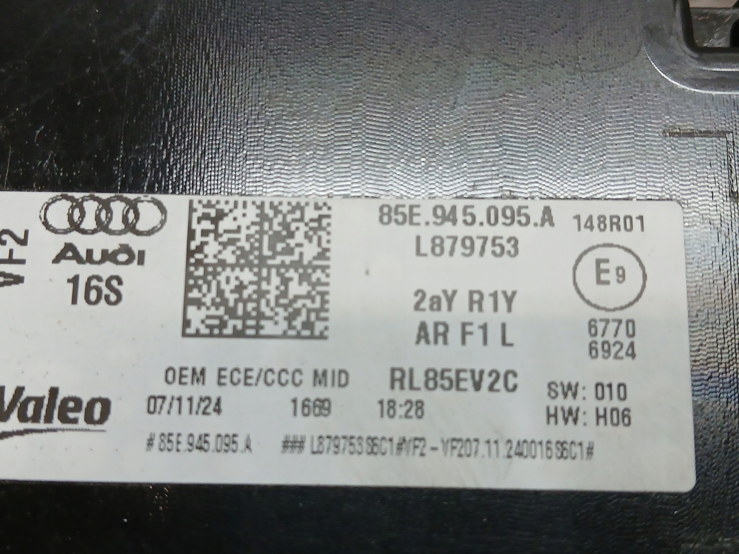 light rear part AUDI A6 E-TRON E TRON 85E LED 85E945095A