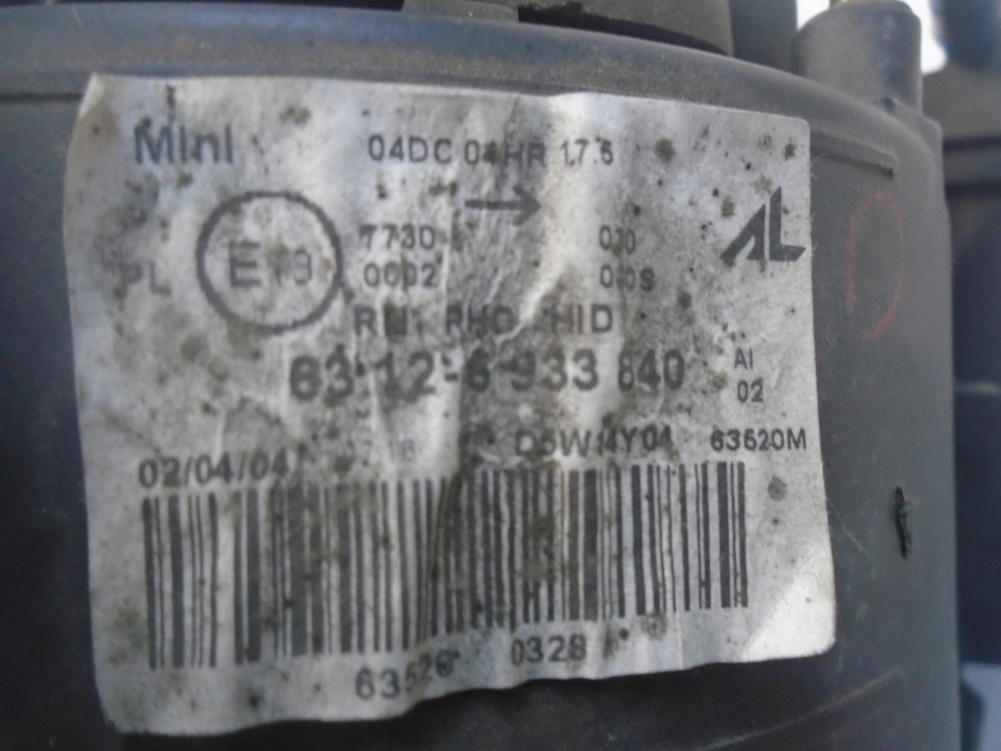 MINI COOPER R50 R53 light XENON right KPL UK USA