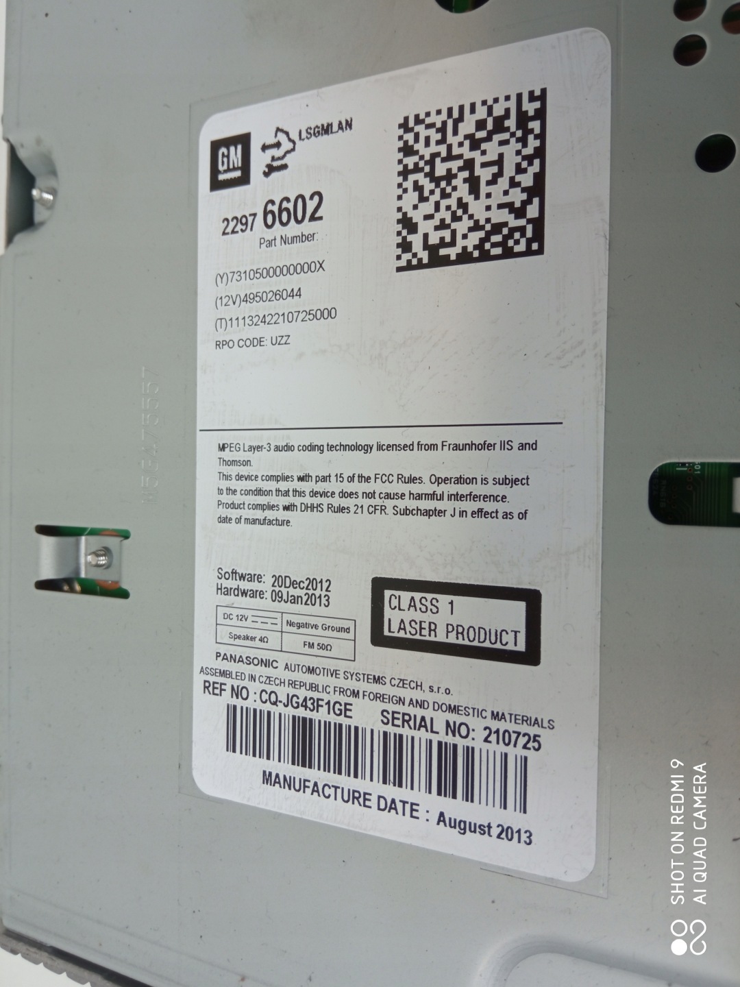 OPEL ASTRA J RADIO CD 400 ZESTAW