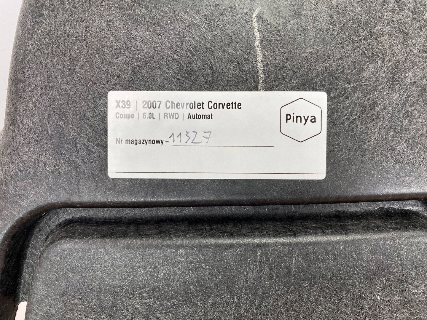 Supporto oparcie sedile Chevrolet Corvette C6 2005+