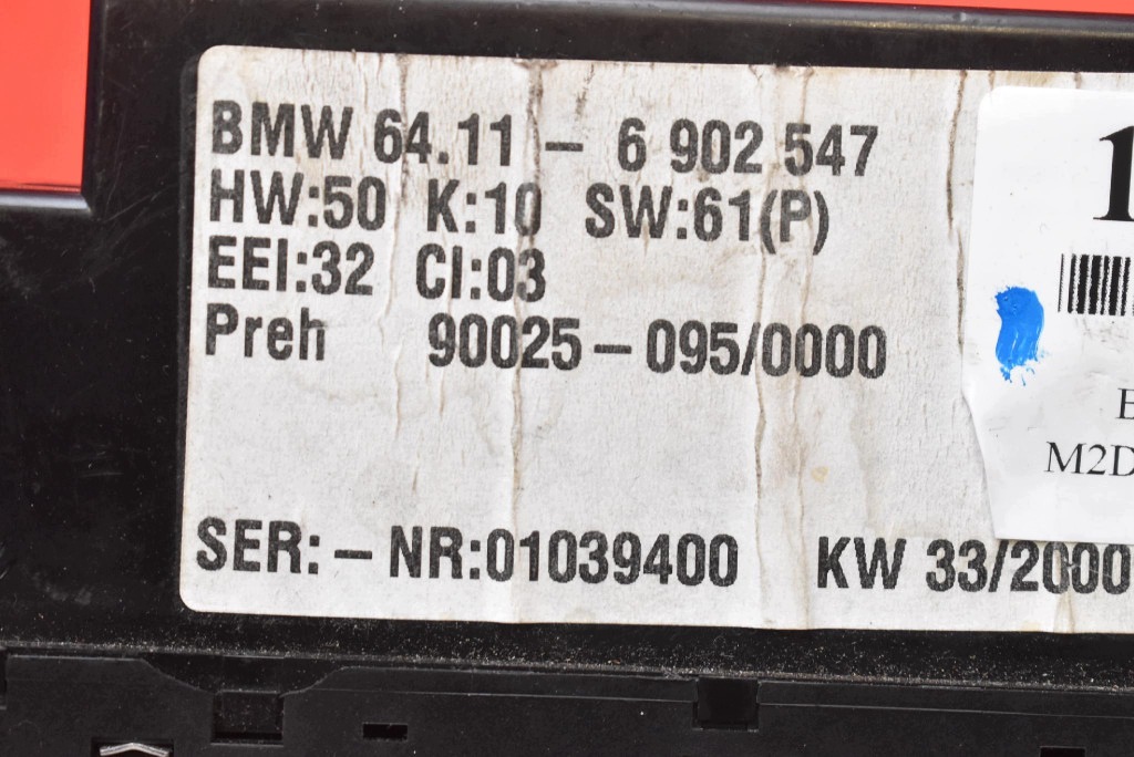 control panel air conditioning devices KLIMY 6902547 BMW E39 95-00