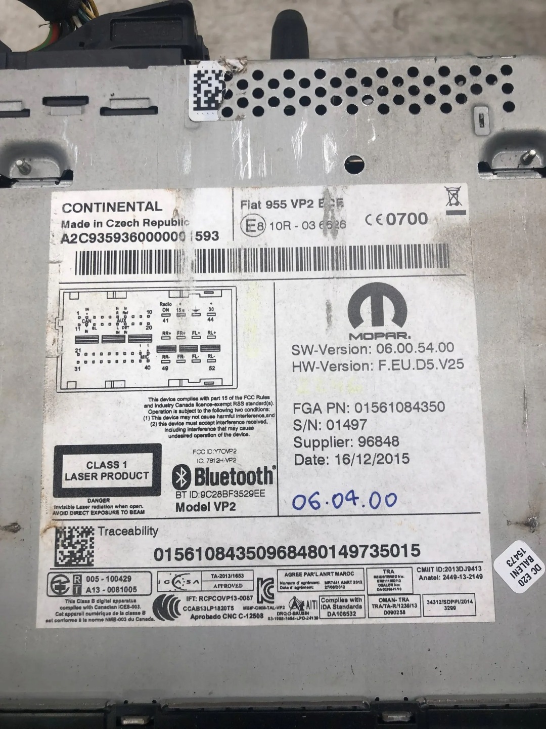 RADIO CD ALFA ROMEO MITO 01561084350