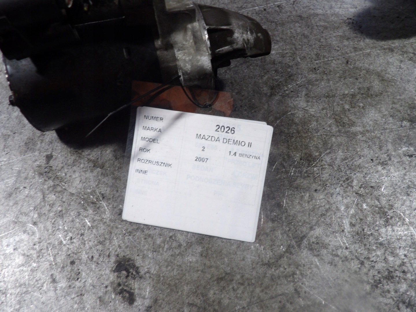 Mazda Demio II starter 1,4B 2S6U-11000-CB 0001107417