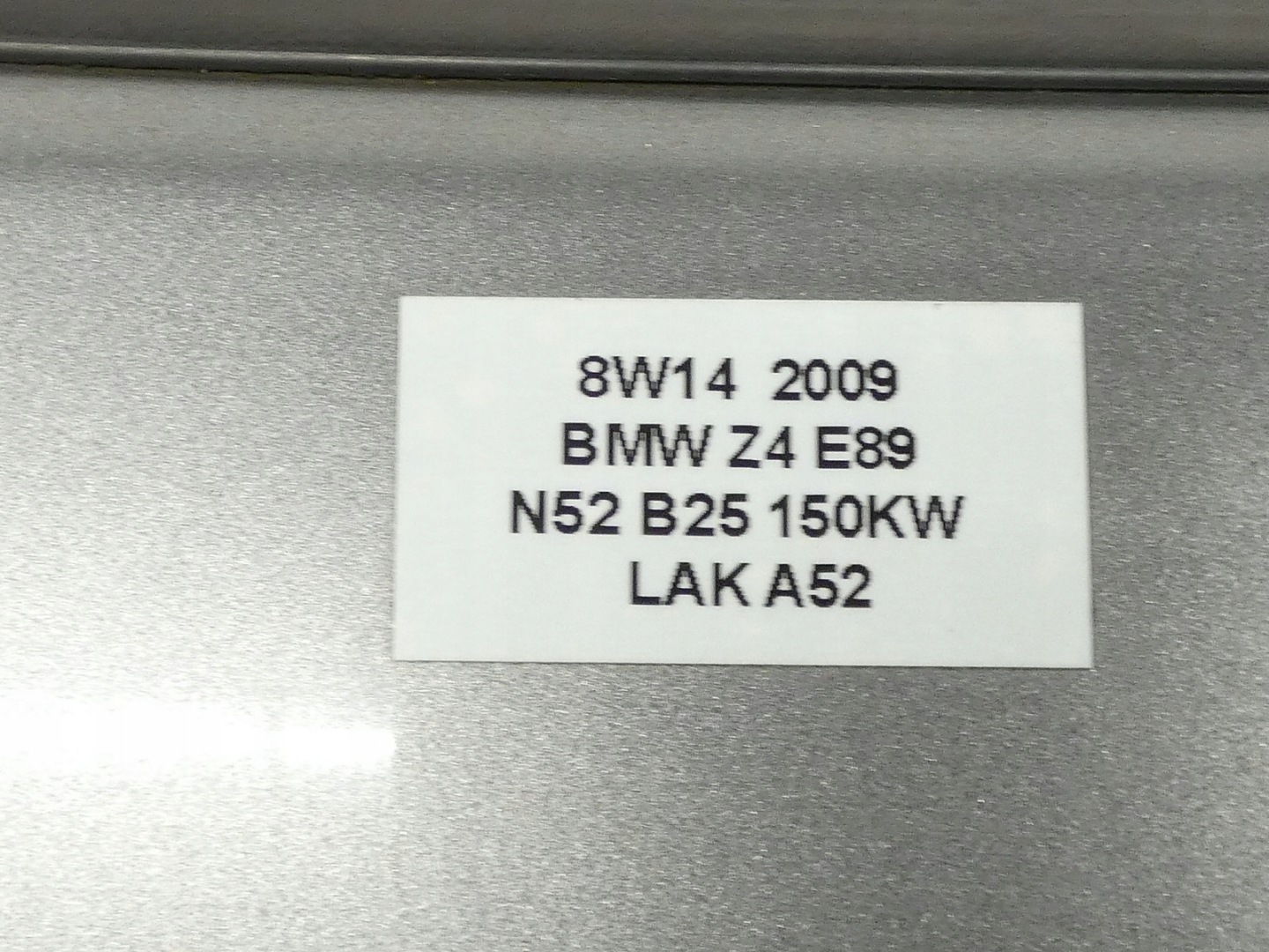 door right front right front BMW Z4 E89 08R- SPACEGRAU METALLIC (A52)