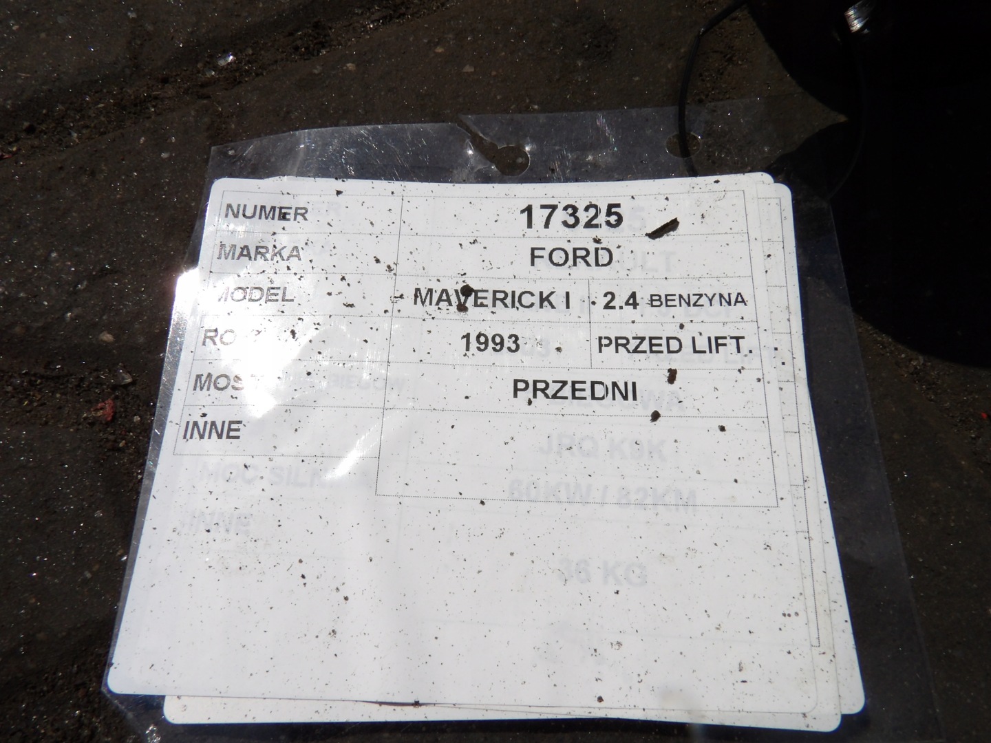 Ford Maverick and - 2,4 front differential